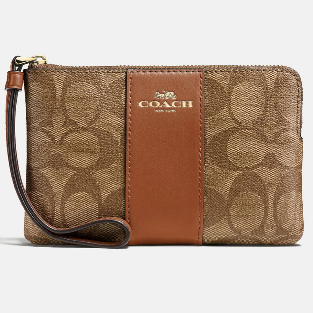 🆕 COACH F58035 Corner Zip Wristlet